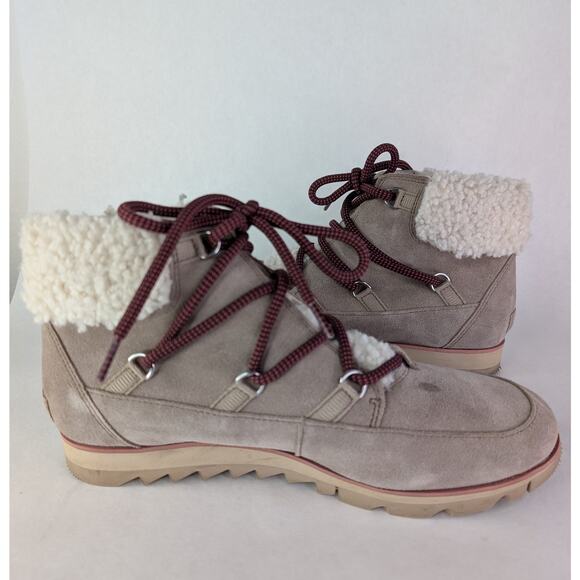 Sorel Women’s Harlow Lace Cozy Gray Ankle Bootie Size 10M - Picture 3 of 8
